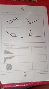Classify these angles (diagram of angles provided).Complete th... | Filo