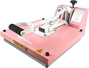 BetterSub Industrial 15" x 15" Clamshell Heat Press Machine for T - Shirt, Sublimation, Vinyl & HTV DIY Printing with Digital Control, Teflon Plate & Safety Features (Pink, 15" x 15")