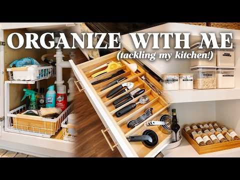 Organizing MESSY Spots In My KITCHEN | Creative Kitchen Organization Ideas + Storage Hacks