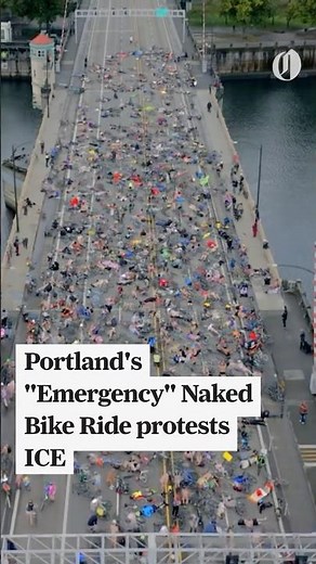 Portland’s “Emergency” Naked Bike Ride protests ICE in pouring rain
