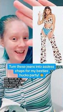 DIY Assless Cowgirl Chaps Tutorial 🤠🤭 #asslesschaps #cowgirlcostume #diytutorial #cowgirl