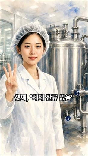 화장품 설비 세척 완료 기준!