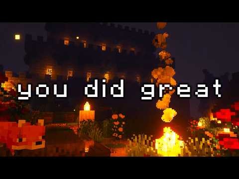 stop thinking, go to sleep... (minecraft music w/ soft rain, fire)