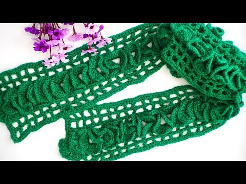 How to crochet ruffle scarf for beginners