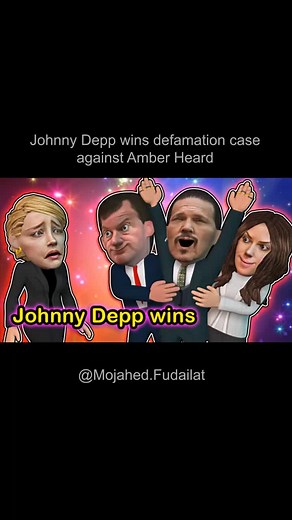 Johnny Depp wins defamation case against Amber Heard #JohnnyDepp #AmberHeard #Animation #johnnydepptrial