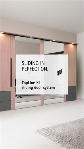 1.8K views · 32 reactions | Our solution for floor-to-ceiling, large-format sliding door cabinets: TopLine XL❗The award-winning design is characterized by maximum ease of use and simple installation. Doors open and close with just a light hand movement and, thanks to the Silent System, they operate quietly and with a gentle brake.  瀞 For detailed information on technical specifications and installation, visit our website: https://www.hettich.com/short/yt5k72f | Hettich Group | Facebook