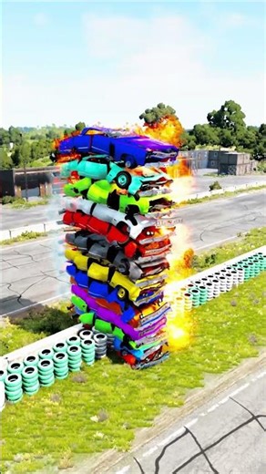 "EPIC Car Tower EXPLOSION! 💥🔥 | Ultimate Destruction Test!"