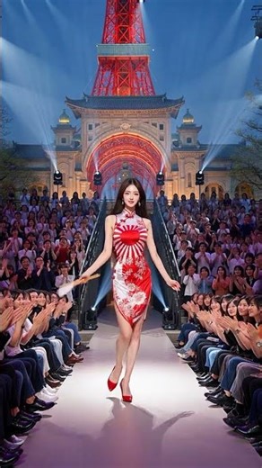 「日本」旭日旗與傳統旗袍的大膽融合 #日本 #和洋風 #旗袍設計 #ModernCheongsam #CreativeArt