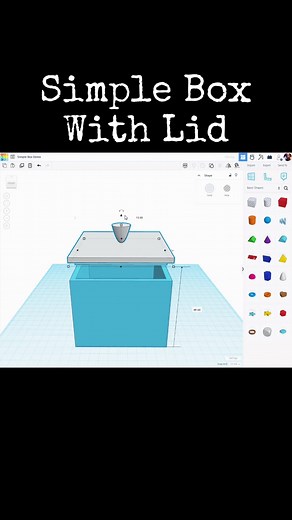 TinkerCAD Tip! Simple Box with a Lid. #3dprinter #tinkercad #fyp #foryoupage #foryou #fypage