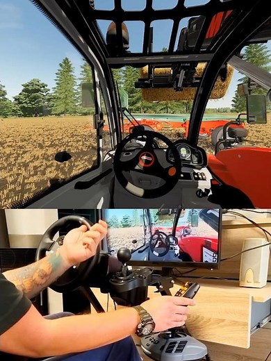 Farming Simulator Manitou loading bales with Thrustmaster Farmstick Logitech Steering Wheel #dkgc