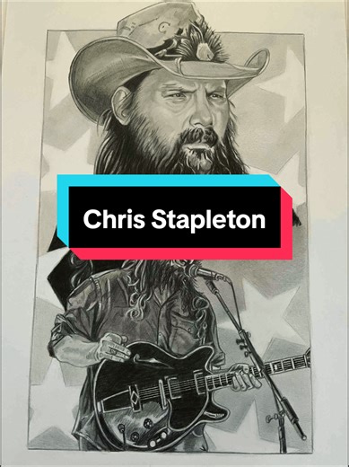 My drawing of Country music icon Chris Stapleton. #countrymusic #chrisstapleton #fyp
