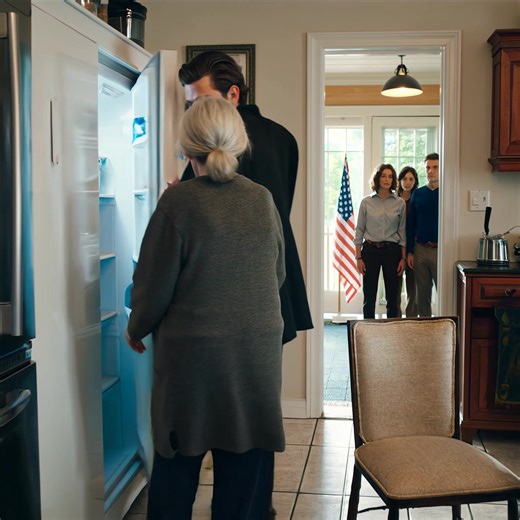 My grandson came to visit me and saw the empty fridge: “Grandma, why are you starving if you received Grandpa’s inheritance?” At that moment, my son walked out with a proud smile and said, “I gave her money to my mother-in-law to buy her new house!” Then my grandson Liam slowly took off his coat… Saturday afternoon in our little neighborhood outside Cleveland, the heat barely worked and the porch light flickered like it was tired. I tried to make the kitchen feel normal anyway, wiping the counte