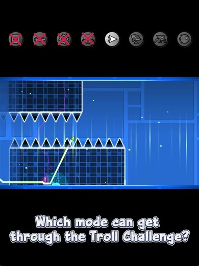 Which mode can get through the Troll Challenge? #geometrydash #shorts #viralshorts