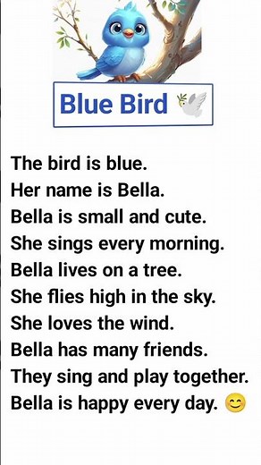 Blue Bird English Short Story ! Easy Reading Short story For English Learners!