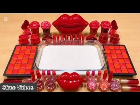 RED SLIME Mixing Random into GLOSSY Slime Videos
