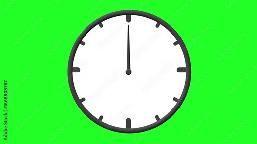 30 second stopwatch clock timer with additional static period at the start and end times second hand moves smoothly showing a red 30 second half section of a clean simple icon style clock face watch