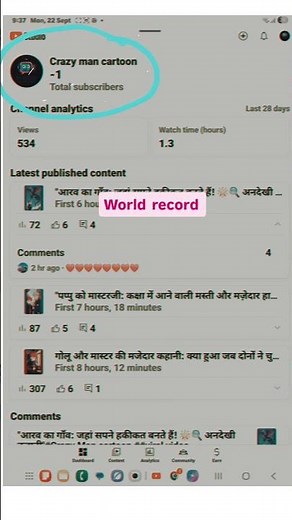 youtube world best record -1suscriber#crazy man cartoon #viral
