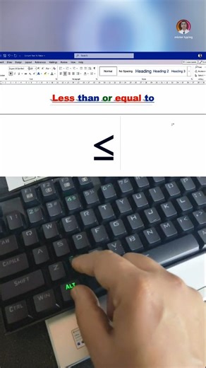 Mister Typing on Instagram: "Less than or equal to symbol in Word | #keyboard #windows #tricks"
