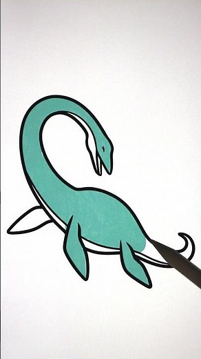 How to Draw Dinosaurs | Marine Reptile Elasmosaurus #art #drawing #howtodraw #dinosaur