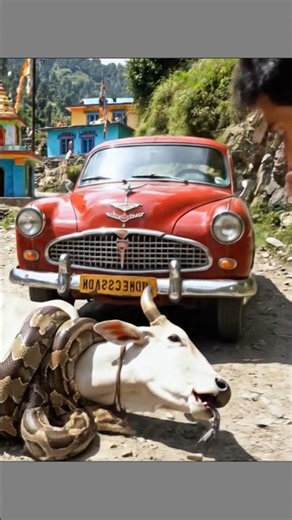 Heroic Rescue — Team Saves Cow from Giant Python!