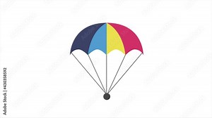 Parachute animated icon isolated on white background. Parcel with parachute for shipping. Delivery service, air shipping concept, video.