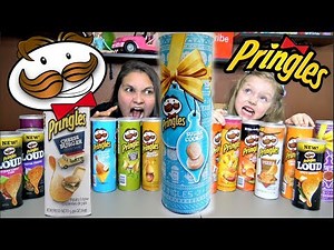 PRINGLES CHALLENGE! 16 UNIQUE flavors! Extreme POTATO CHIP tasting CONTEST! The TOYTASTIC Sisters