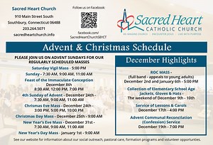 Sacred Heart's Advent & Christmas Schedule