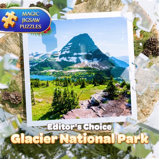 Glacier National Park is a wilderness area in Montana's Rocky Mountains with glacier-carved peaks and stunning valleys stretching to the horizon. From cliffs and summits to the photogenic Hidden Lake, it's a dream pack for nature lovers! https://ximadpzl.onelink.me/BkON/f9djw2ud #MJP_EditorsChoice #puzzles #jigsawpuzzles #magicjigsawpuzzles | Magic Jigsaw Puzzles