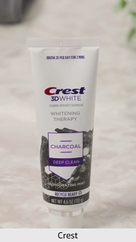 Crest 3D White Whitening Therapy Charcoal Deep Clean Invigorating Mint Teeth Whitening Toothpaste, 4.6 oz Pack of 3, Anticavity Fluoride Toothpaste, Gently Brightens Teeth, Strengthens Enamel