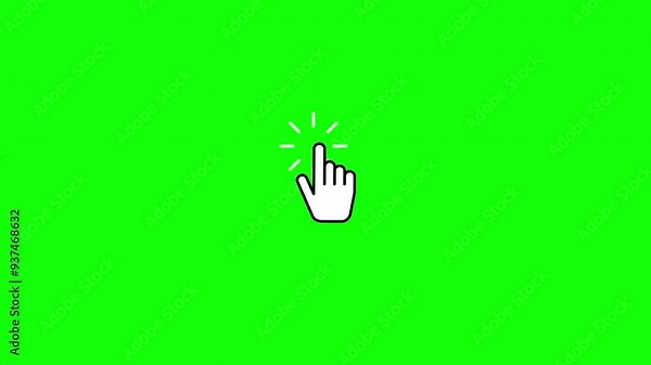 cursor click animated cursor and hand greenscreen 4k Stock Video
