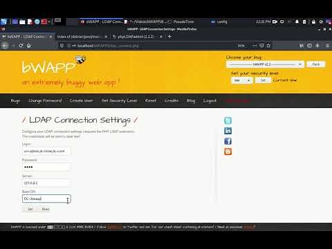 bWAPP LDAP Connection Settings Low Security Level