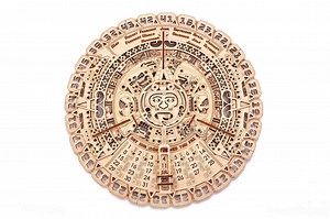 A Beautiful Wooden Mayan Calendar Mechanical Puzzle