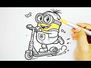 Minion Drawing and Coloring Pages for Kids | Minion Drawing for Kids, 12