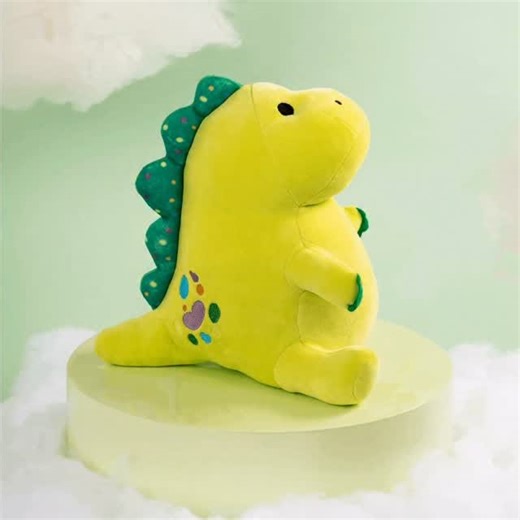 Moriah Elizabeth | Art/Crafts on Instagram: "I’m really excited to share this new and improved Pickle Plush with all of you in the Derpy Dino crew! I’ve been hard at work making sure that my plushie pals are softer and squishier than ever, and at last they’re ready to give you a hug! Upgrade your collection today with everyone’s favorite sploochy dinosaur: the one and only Pickle!"
