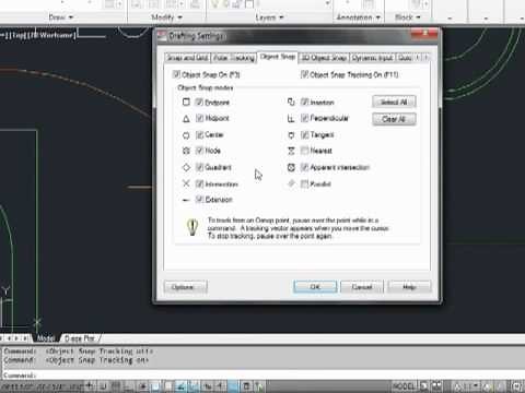 AutoCAD 2012 Osnap - Tutorial Video