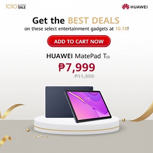 Shop the perfect entertainment companion in FullView Display this 10.10! Explore freebies, deals and more on your favorite HUAWEI MatePad series exclusively at the HUAWEI Store! Shop exclusive deals with more options and great benefits on your favorite HUAWEI gadget when you shop online. Get Discounts up to 55% off plus a P1,000 cash voucher! Add to cart and checkout on October 10! Shop here: fal.cn/8uism | Huawei Mobile