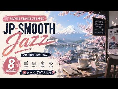 Japanese Cafe Jazz 🌸 8 Hours of Smooth & Relaxing Jazz | Mount Fuji • Sakura • Coffee
