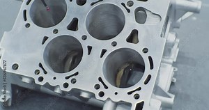 modern science and technology.The probe of the coordinate measuring machine (CMM) touch to the detail under researching and introduces data to the computer Stock Video