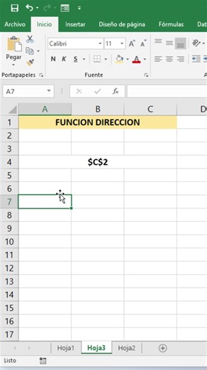 🧭 Cómo usar la función DIRECCIÓN en Excel paso a paso #excel #shorts | Kevin Ramirez