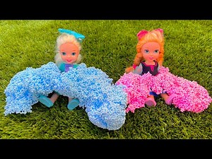 Elsa and Anna toddlers slime competition part2
