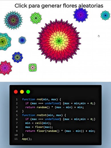 Generador de floresaleatorias 💐 #flores #flowers #code #programacion #htmlcssjs #lovecode