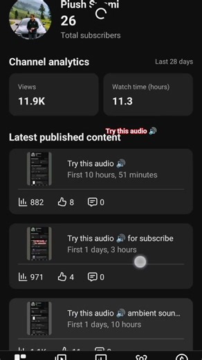 Try this audio and audio 🔊