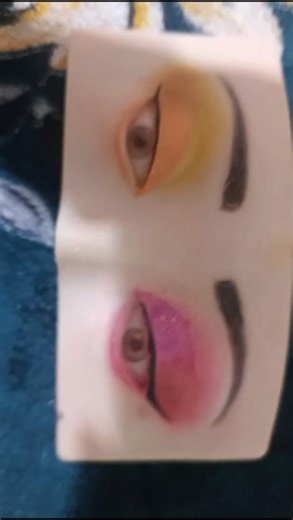 yellow and orange eyes look #eyemakeup #simple #shorts miss lubna diy idea