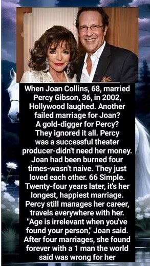 When Joan Collins, 68, married Percy Gibson, 36, in 2002, Hollywood laughed. Another
