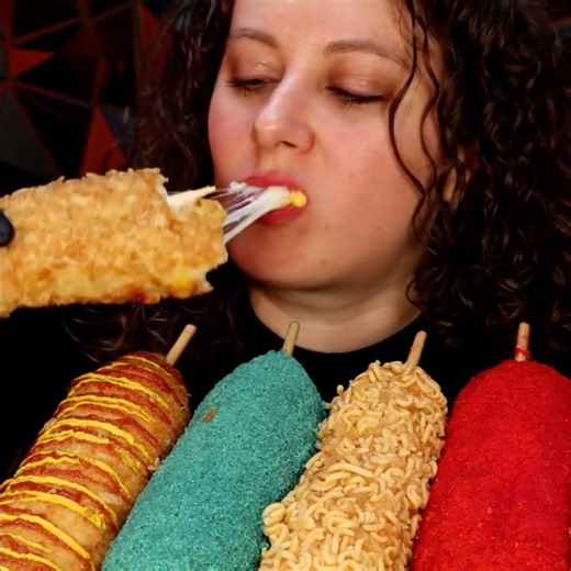 Monica ASMR on Instagram: "CRUNCHIEST KOREAN CORN DOGS EVER! 💥 ASMR EATING MUKBANG Colorful Flavors • INSANE Cheese Pulls 🧀 • Ultra Crunchy Bites 🤤 👉 FULL VIDEO on YouTube: Monica ASMR 🔗 Click the link in bio or search “Monica ASMR” on YouTube #reels #reelsvideo #reelsviral #viralreels #trendingreels #explorepage #fyp #foryou #foodreels #asmrreels #foodasmr #asmr #asmreating #eatingsounds #notalkingasmr #crunchyasmr #satisfyingeating #koreancorndog #corndogs #cheesepull #cheesepullasmr #cri
