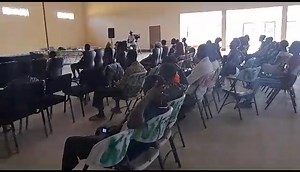 GEINGOB BURIAL | A number of locals gathered at the Nkurenkuru Town Council Expo Hall this morning to view the burial proceedings of the late Hage Geingob. Locals of varying ages made their way to the Nkurenkuru Expo Hall to bid farewell to President Geingob. Even though MICT Kavango West has been screening the memorial services since the first week of February, very few locals show up. Residents only started trickling in for Saturday's memorial service and Sunday's burial proceedings. The major