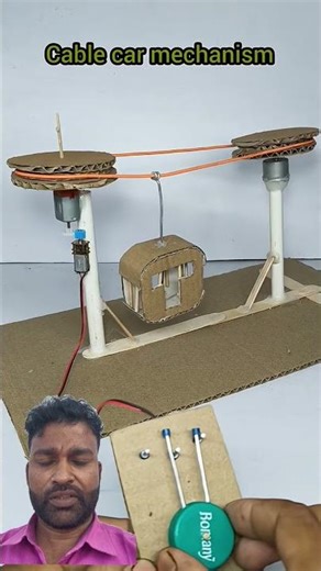 Cable car mechanism ✨ #project #science #experimnent
