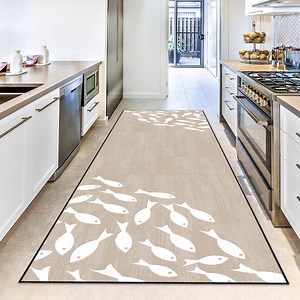 Fish Pattern Hallway Runner Rug, Ocean-themed Carpet, Coastal Decorative Rug, Non-slip Nautical Floor Runner, Marine Style Rug, Kitchen Rug - Etsy