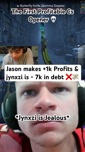 Jynxzi reacts to First Profitable Cs Case Opener 💀 #jynxzi #cs2 #reaction #lucky #profit #case