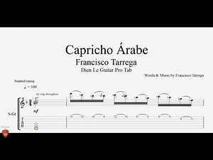 Francisco Tárrega - Capricho Árabe - Guitar Tutorial + TAB